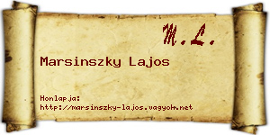Marsinszky Lajos névjegykártya